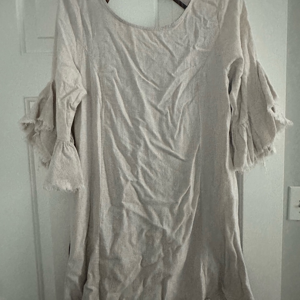 Umgee Cream Ruffle Sleeve Top